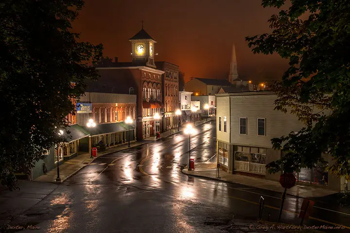 After Midnight on Main Street in Dexter, Maine
